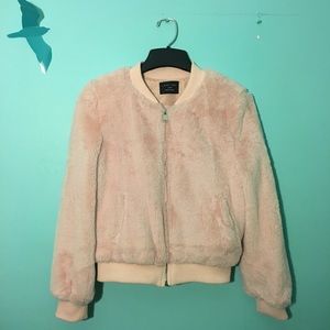 Faux Pink Fur Coat